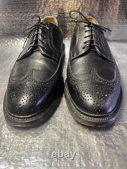 10 1/2-3e Florsheim Imperial Leather Shoes Black Wingtip Very Rare Extra Wide