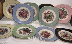 11 Vintage VERY RARE ROYAL GRAFTON China FRUIT Square 8.25 Salad Plate HTF