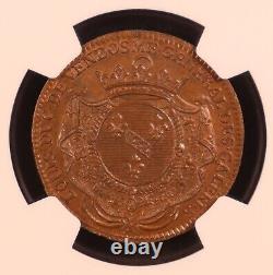 1709 France Jeton Royal Galleys NGC MS64 BN Very Rare Top Pop! Exquisite