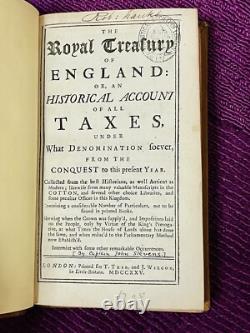 1725 Very Rare ROYAL TREASURY OF ENGLAND Historical Account Of Taxes Economics