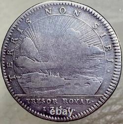 1747 Silver French Coin King Louis XV Tresor Royal Token Jeton Very Nice Rare
