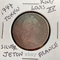 1747 Silver French Coin King Louis XV Tresor Royal Token Jeton Very Nice Rare