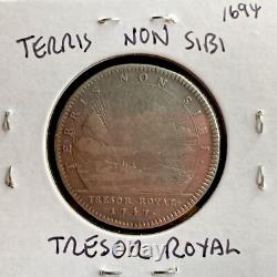 1747 Silver French Coin King Louis XV Tresor Royal Token Jeton Very Nice Rare