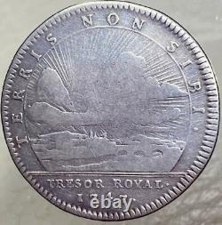 1747 Silver French Coin King Louis XV Tresor Royal Token Jeton Very Nice Rare