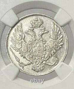 1832 CNB Czar Nicholas I Imperial Russia 3 Ruble Platinum NGC XF45 Very Rare