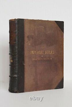 1872 very RARE antique Imperial atlas of Modern Geography by W. G. Blackie