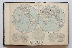 1872 very RARE antique Imperial atlas of Modern Geography by W. G. Blackie