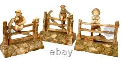 1888 Royal Worcester ANTIQUE Porcelain Figurines Set J. Hadley VERY RARE