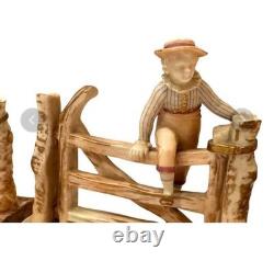 1888 Royal Worcester ANTIQUE Porcelain Figurines Set J. Hadley VERY RARE