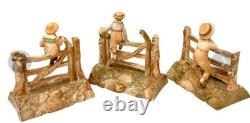 1888 Royal Worcester ANTIQUE Porcelain Figurines Set J. Hadley VERY RARE
