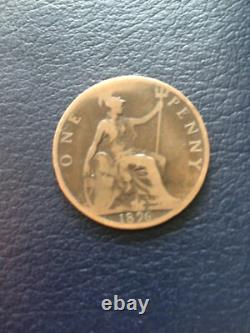 1896- rare veiled Victoria one penny- good condition- very rare by royal mint