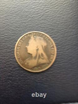 1896- rare veiled Victoria one penny- good condition- very rare by royal mint