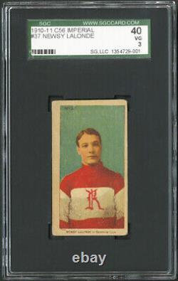 1910 C56 Imperial Tobacco #37 Newsy Lalonde SGC 3 RARE 5 KNOWN. #1 GRADED