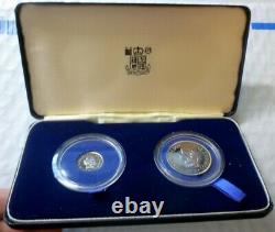 1973 DOMINICAN REPUBLIC OFFICIAL PROOF SET (2) ROYAL MINT with COA -VERY RARE