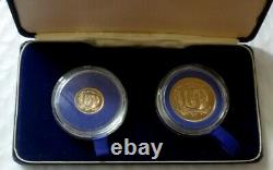 1973 DOMINICAN REPUBLIC OFFICIAL PROOF SET (2) ROYAL MINT with COA -VERY RARE