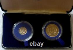 1973 DOMINICAN REPUBLIC OFFICIAL PROOF SET (2) ROYAL MINT with COA VERY RARE