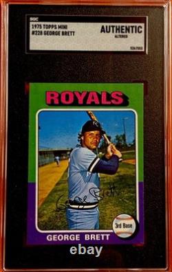 1975 Topps Mini #228 George Brett Rc Sgc Authentic Altered With Sharp Corners 1975 Topps Mini #228 George Brett Rc Sgc Authentic Altered With Sharp Corners