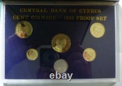 1983 Cyprus Official Deluxe Prestige Proof Set (6) Royal Mint Very Rare