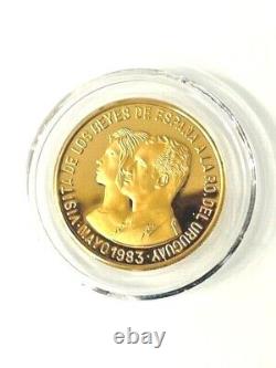 1983 Uruguay Gold 20000 Pesos Royal Visit, Uncirculated, Beautiful Very Rare /