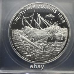 1988 Bermuda $25 1 OZ Palladium San Antonio PR69 DCAM VERY RARE Only 2000 Minted