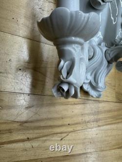2 Capodimonte Porcelain Italy Sconce Light Fixtures White Royal Naples Very Rare