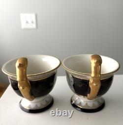 2 Royal Vienna (Beehive Mark) Grecian Moka Cups Hand painted VERY RARE SET