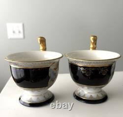 2 Royal Vienna (Beehive Mark) Grecian Moka Cups Hand painted VERY RARE SET