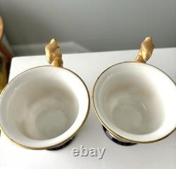 2 Royal Vienna (Beehive Mark) Grecian Moka Cups Hand painted VERY RARE SET