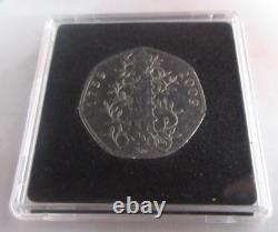 2009 Kew Gardens UK Royal Mint 50p Circulated Very Rare In Quad Cap + Box