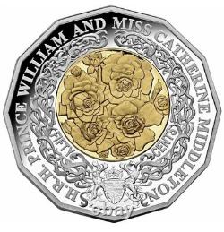 2011 50c Royal Wedding Selectively Gold Plated Silver Proof Coin Set-Very Rare
