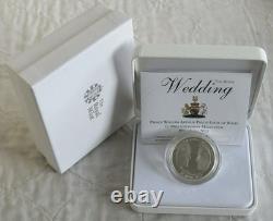 2011 WILLIAM & CATHERINE ROYAL WEDDING £5 PIEDFORT SILVER PROOF CROWN-Very Rare