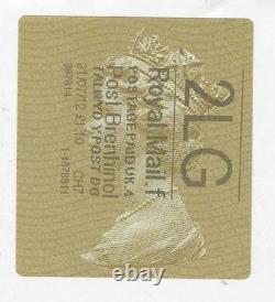 2012 Welsh Royal Mail Gold Postage Label ERROR Printed Sideways Very Rare