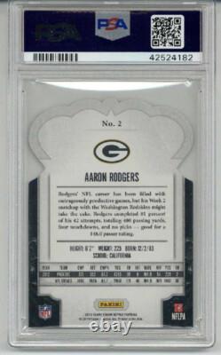 2013 Panini Crown Royale #2 Aaron Rodgers Card Packers Psa 10 Low Pop Very Rare