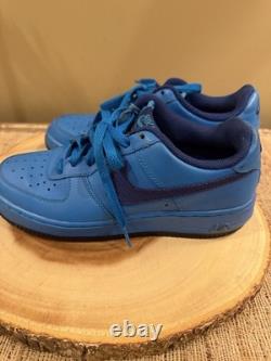 2014 NIKE AIR FORCE 1 LOW GS Photo Blue/royal Blue 596728-421 Sz-6Y Very Rare