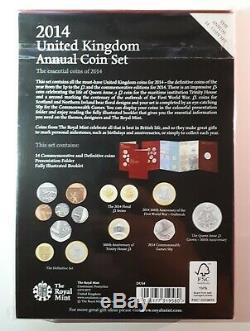 2014 Royal Mint Annual Brilliant Uncirculated 14 Coin Set Mint Sealed Very Rare