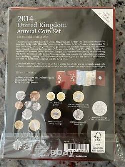 2014 Royal Mint Annual Brilliant Uncirculated 14 Coin Set Sealed Very Rare