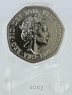 2016 50p Shield Coin from Royal Mint Set Very Rare BU 7 sided capsule