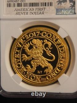 2017 Piefort Lion Dollar 2oz Gold/2oz Silver NGC PF70 Royal Dutch Mint-VERY RARE