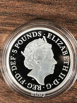 2019 UNA AND THE LION 2 oz. SILVER PROOF £5 COIN, ROYAL MINT, VERY RARE