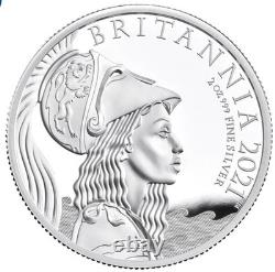 2021 WORLD'S FIRST 2oz Britannia Silver 5£ Proof Coin Very Rare Royal Mint. 999