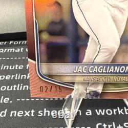 2025 Bowman Chrome Jac Caglianone Pink Refractor /15 Royals BCP-103 VERY RARE