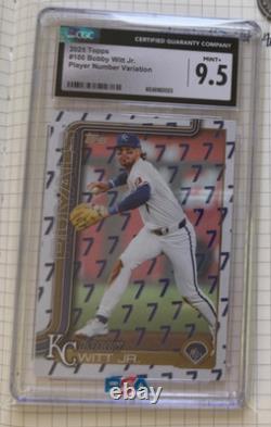 2025 Topps #100 Bobby Witt Jr. PLAYER NUMBER VARIATION #3of /7 CGC 9.5 VERY RARE