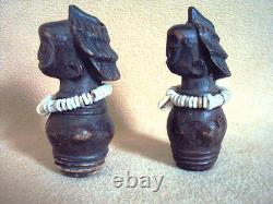 2PCS BEAUTIFUL VINTAGE ROYAL LUBA WHISTLES African Carving Statue VERY RARE