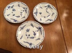 3 VERY RARE 19th C. Royal Copenhagen 32/7019 Blue /White 6-1/4 Baltic Pattern