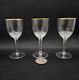 3 Very Rare Royal Moser 3.5 Czech Rep 24CT Gold Rim Cordial Liqueur wine Glass