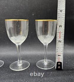 3 Very Rare Royal Moser 3.5 Czech Rep 24CT Gold Rim Cordial Liqueur wine Glass