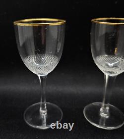 3 Very Rare Royal Moser 3.5 Czech Rep 24CT Gold Rim Cordial Liqueur wine Glass