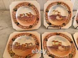 6 Royal Doulton Series Ware D4758 Plover Chicks Tea Plates, VERY RARE, c1930s
