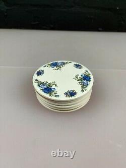 6 x Royal Albert Moonlight Rose Round Ceramic Coasters 3.5 Wide VERY RARE 2nd