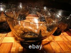 7 MCM Very Rare Russel Wright Old Fashioned Imperial Twist Smoke Glasses